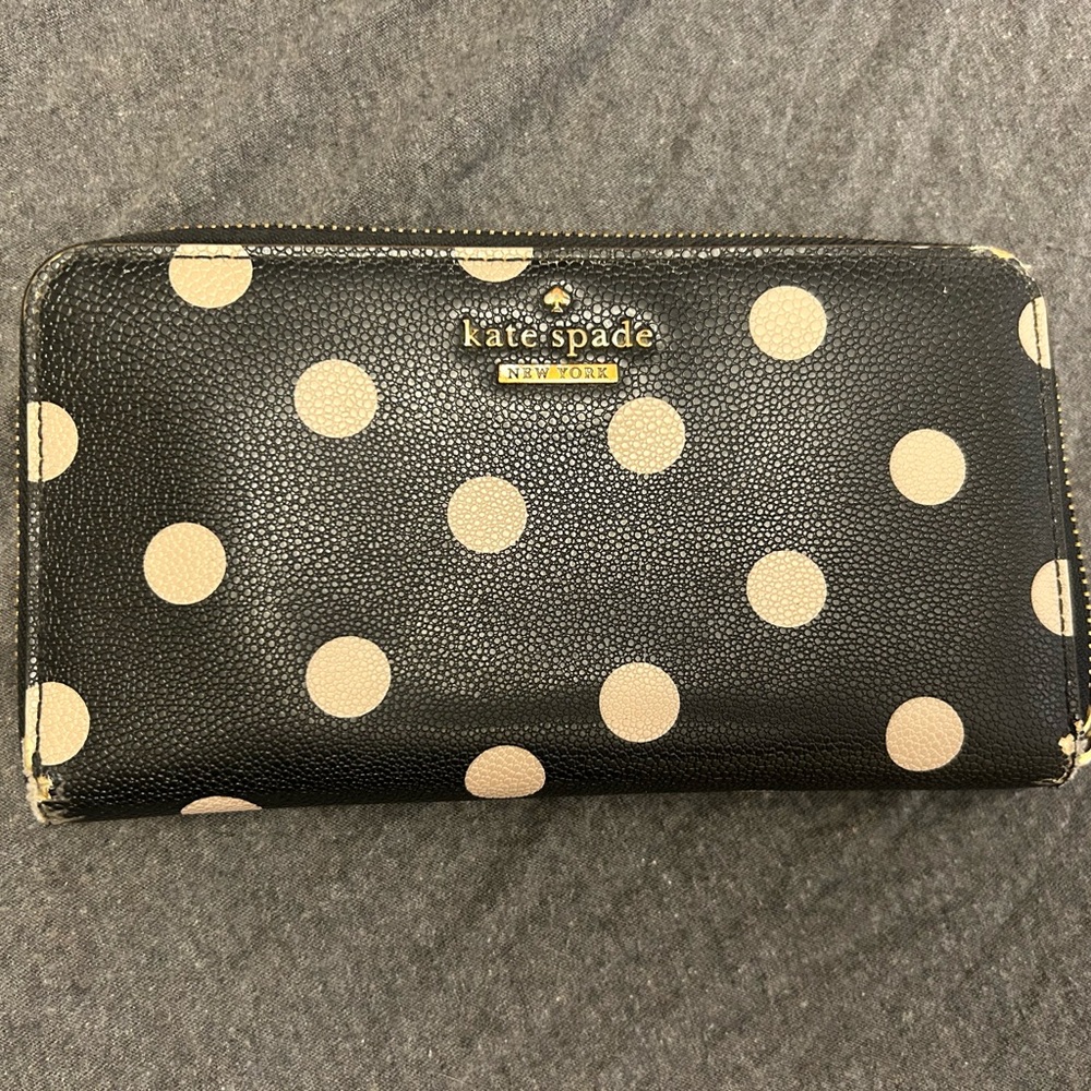 Kate Spade Black and Cream Dot Wallet